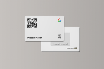 Card Personalizat Google Review cu NFC și cod QR