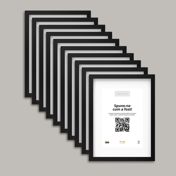 Pachet 10 Rame Negre Personalizate cu NFC și cod QR pentru Google Reviews