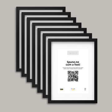 Pachet 7 Rame Negre Personalizate cu NFC și cod QR pentru Google Reviews