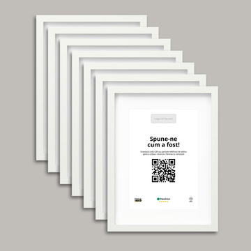 Pachet 7 Rame Albe Personalizate cu NFC și cod QR pentru Tripadvisor