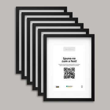 Pachet 6 Rame Negre Personalizate cu NFC și cod QR pentru Tripadvisor