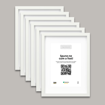 Pachet 6 Rame Albe Personalizate cu NFC și cod QR pentru Tripadvisor