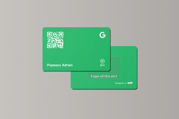 Card Verde PersonalizatGoogle Review cu NFC și cod QR