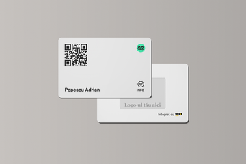 Card Alb Personalizat TripAdvisor Review cu NFC și cod QR
