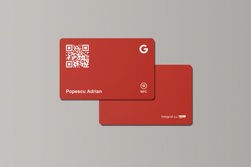Card Roșu Standard Google Review cu NFC și cod QR