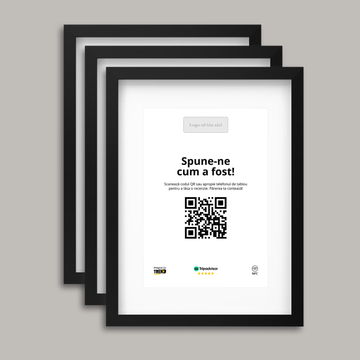 Pachet 3 Rame Negre Personalizate cu NFC și cod QR pentru Tripadvisor